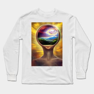 Alien world surrealism ufo cosmos Long Sleeve T-Shirt